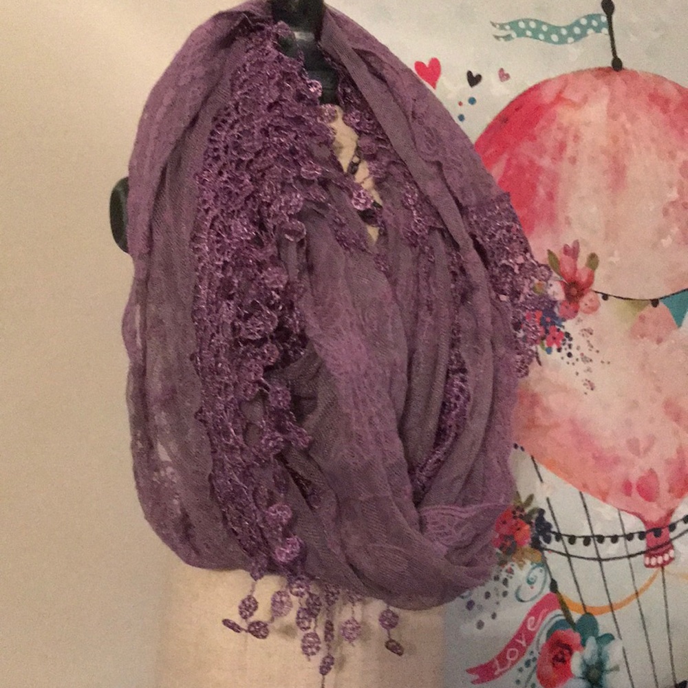 Purple lace scarf